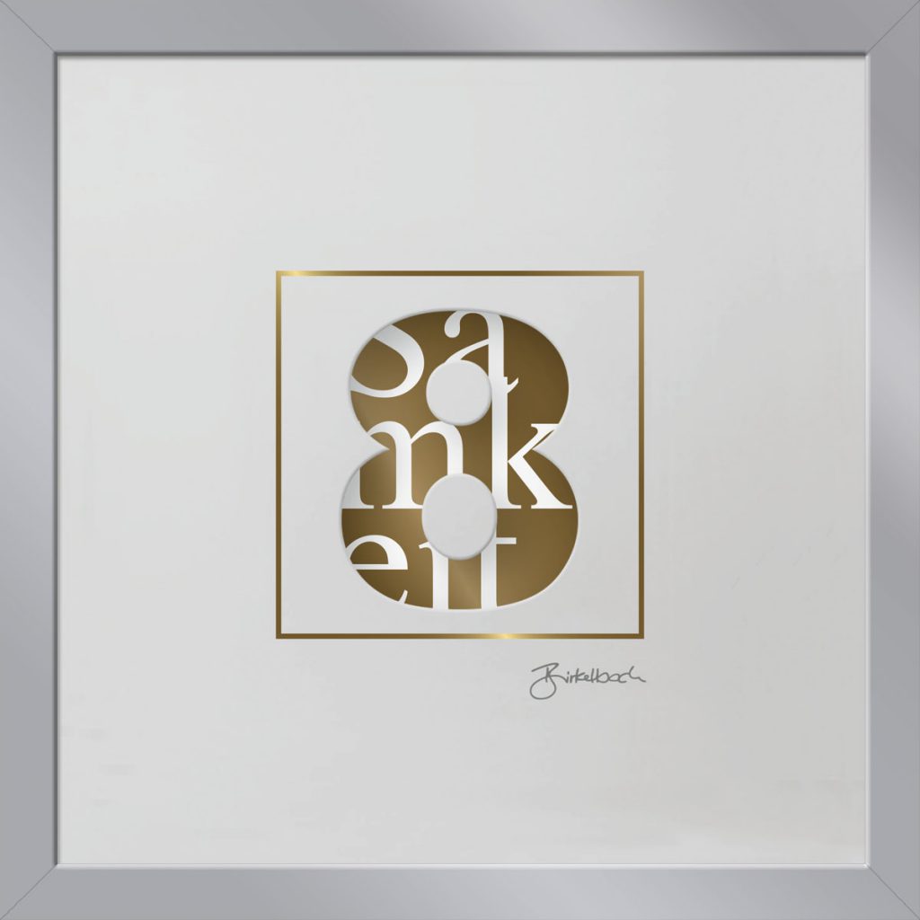 Geschenk 3D-Objektbild 'Achtsamkeit', Rahmen Silber