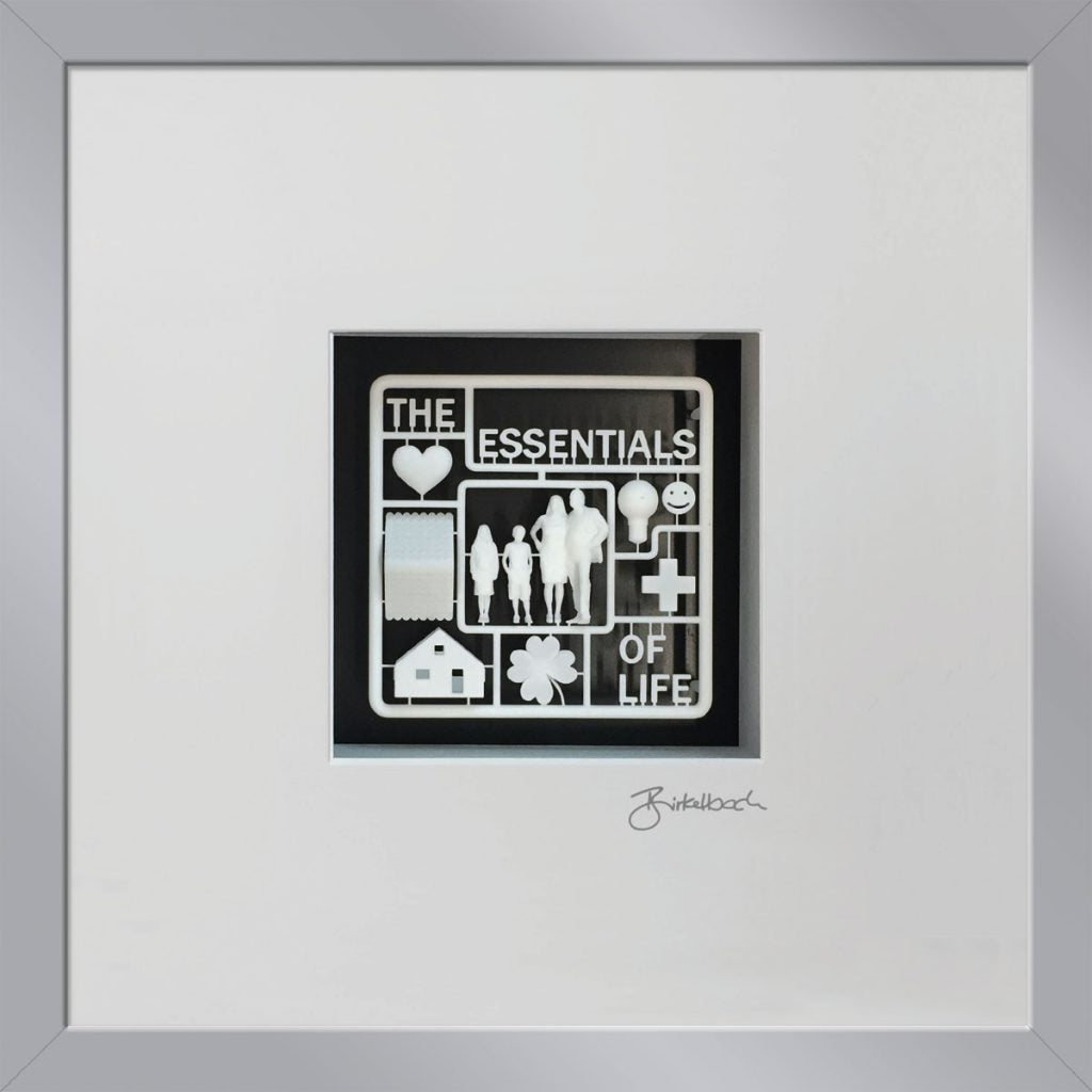 Geschenk 3D-Objektbild 'Essentials of Life', Rahmen Silber