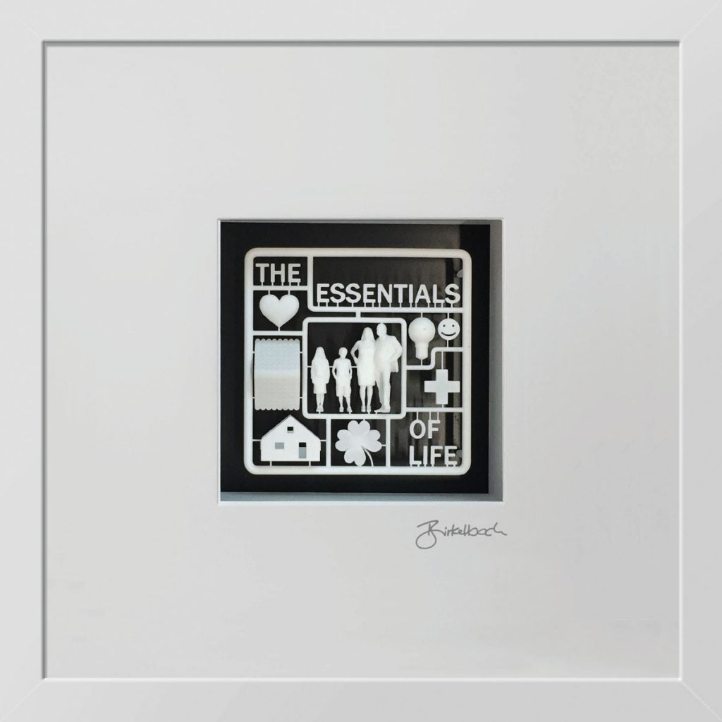 Geschenk 3D-Objektbild 'Essentials of Life', Rahmen Weiß