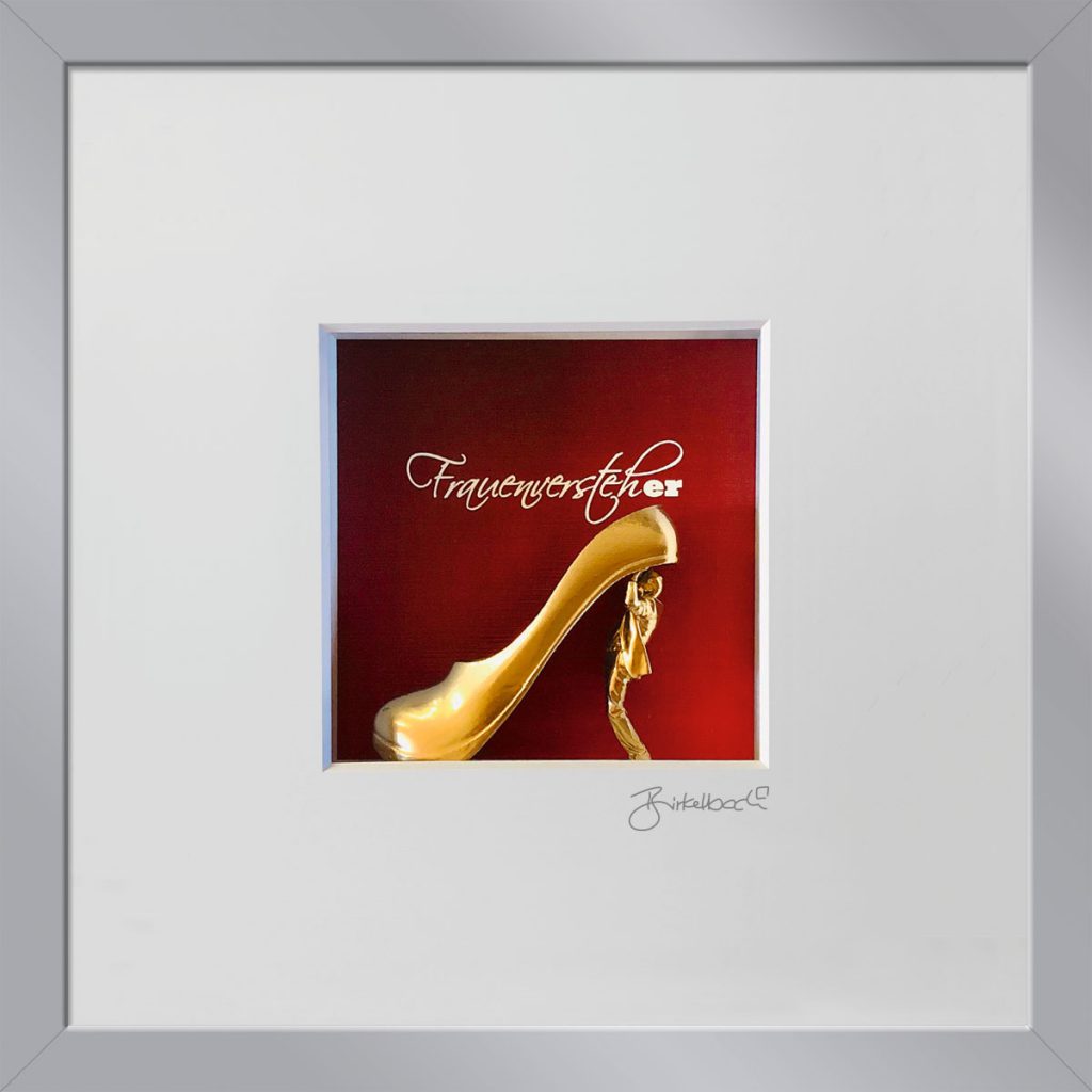 Geschenk 3D-Objektbild 'Frauenversteher', Rahmen Silber