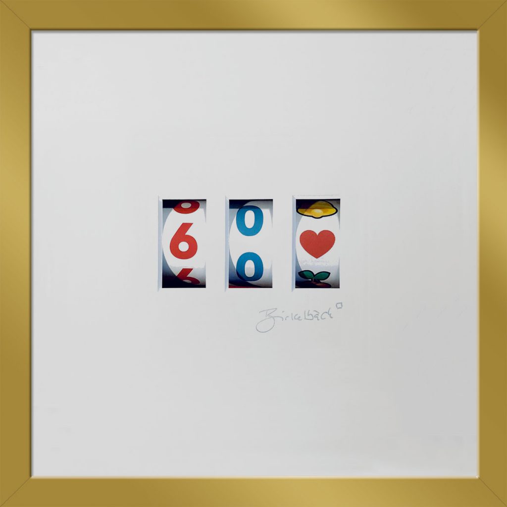 Geburtstagsgeschenk 3D-Objektbild 'Happy Birthday', Rahmen Gold
