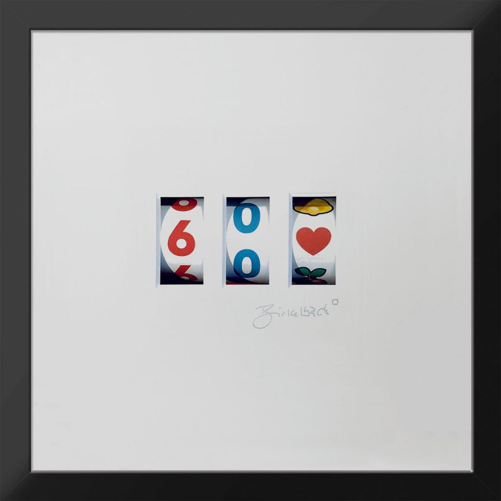 Geburtstagsgeschenk 3D-Objektbild 'Happy Birthday', Rahmen Schwarz