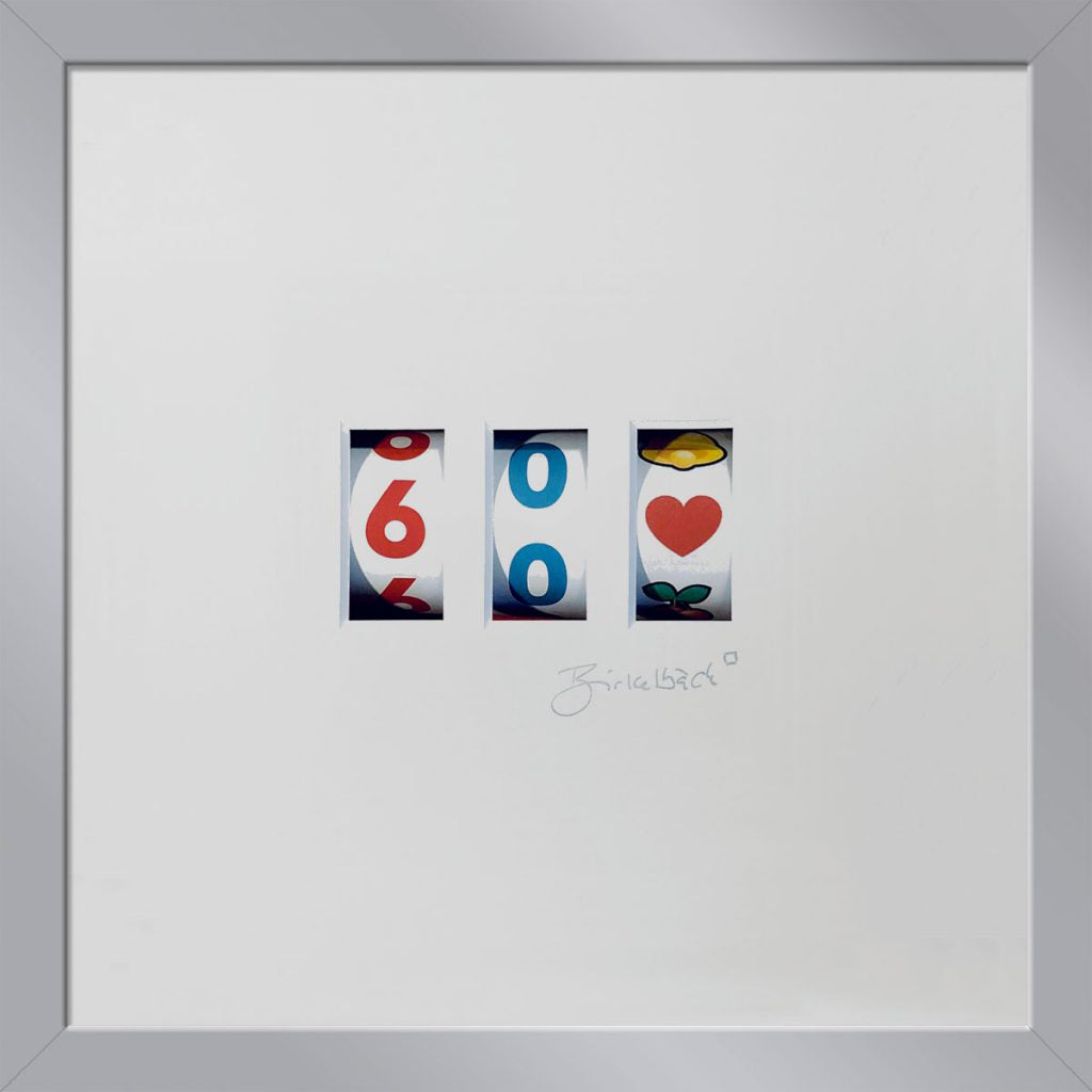 Geburtstagsgeschenk 3D-Objektbild 'Happy Birthday', Rahmen Silber