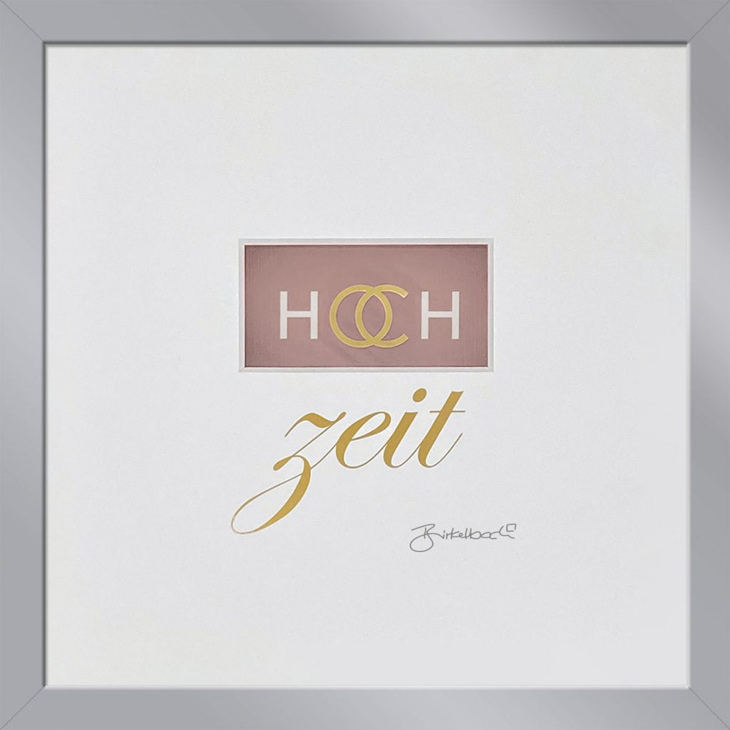 Hochzeitsgeschenk 3D-Objektbild 'Hochzeitsringe', Rahmen Silber
