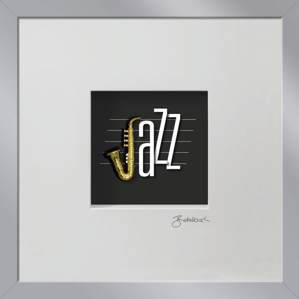Geschenk 3D-Objektbild 'Jazz', Rahmen Silber