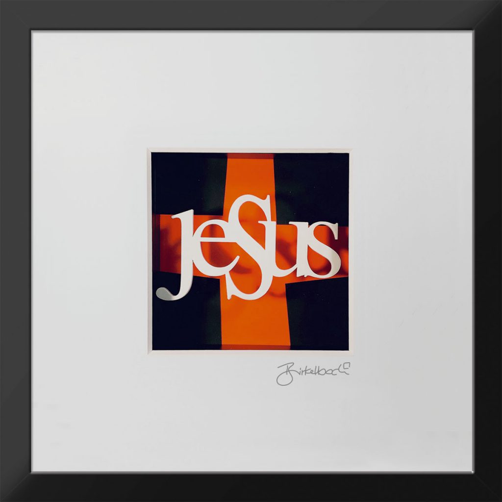 Geschenk 3D-Objektbild 'Jesus am Kreuz', Rahmen Schwarz