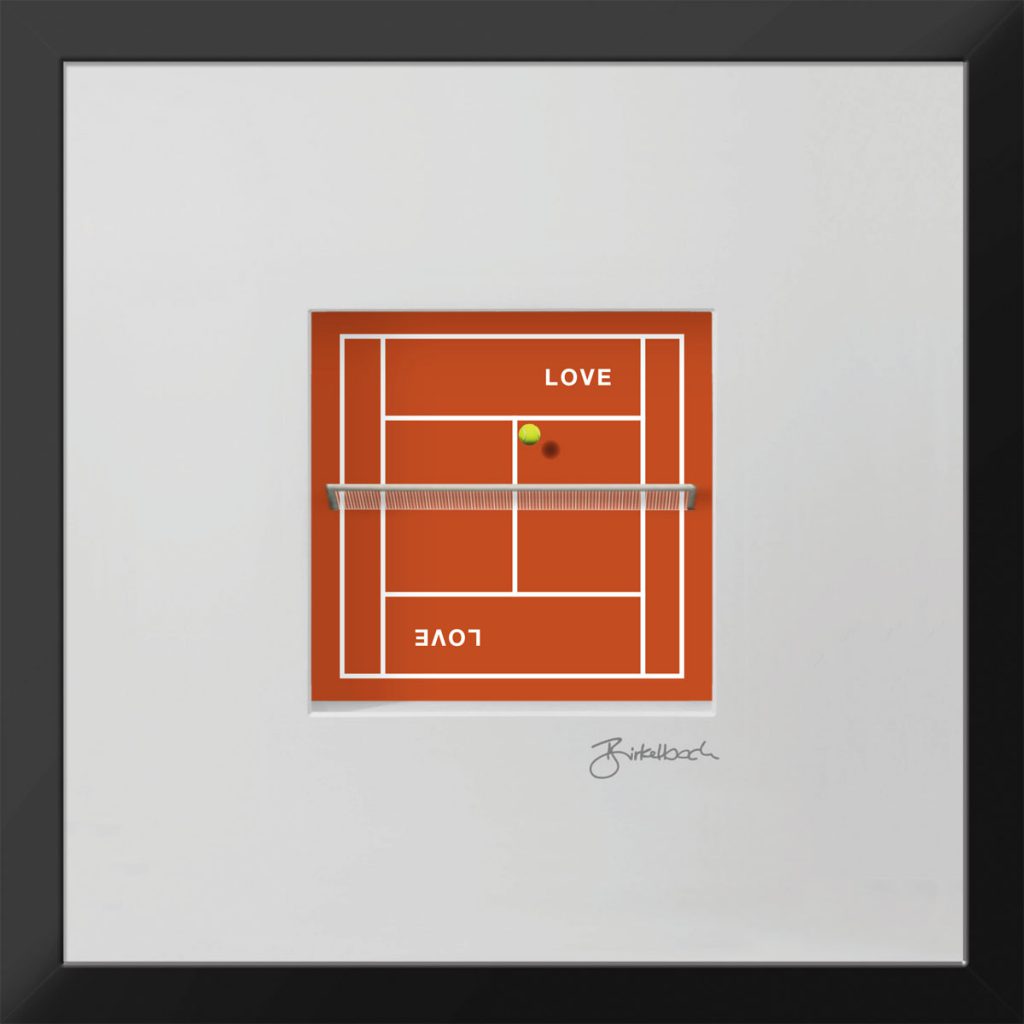 Geschenk 3D-Objektbild 'Love Love Tennis', Rahmen Schwarz
