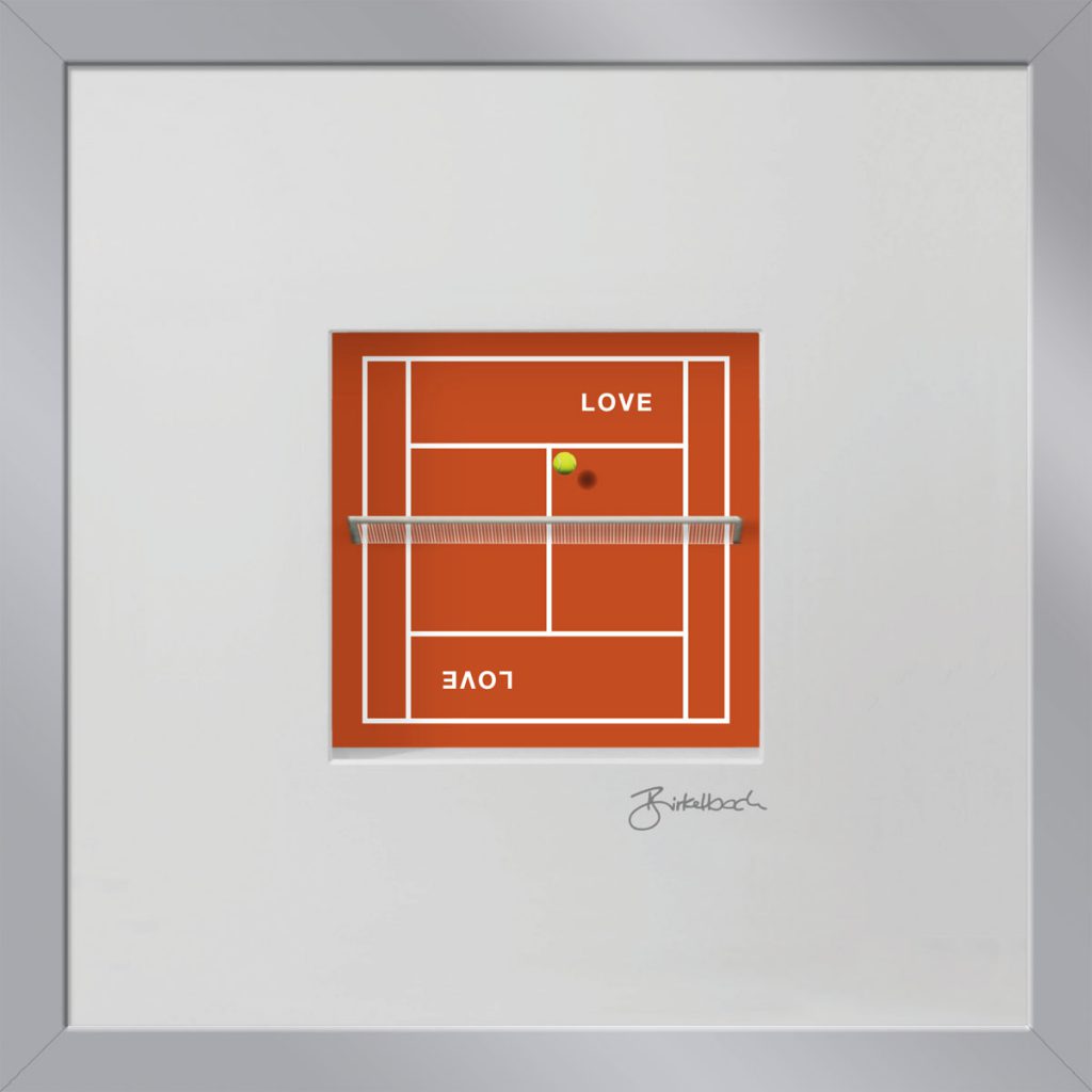 Geschenk 3D-Objektbild 'Love Love Tennis', Rahmen Silber