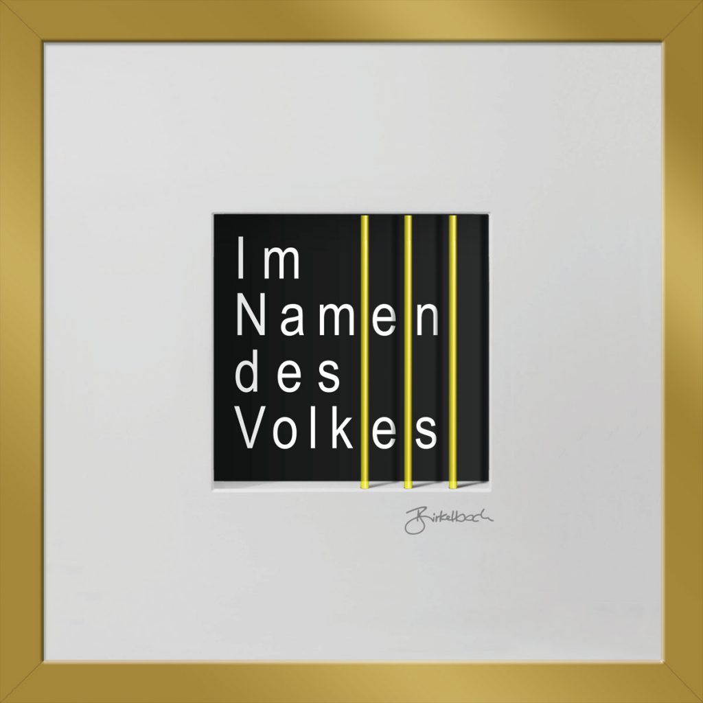 Geschenk 3D-Objektbild 'Im Namen des Volkes', Rahmen Gold