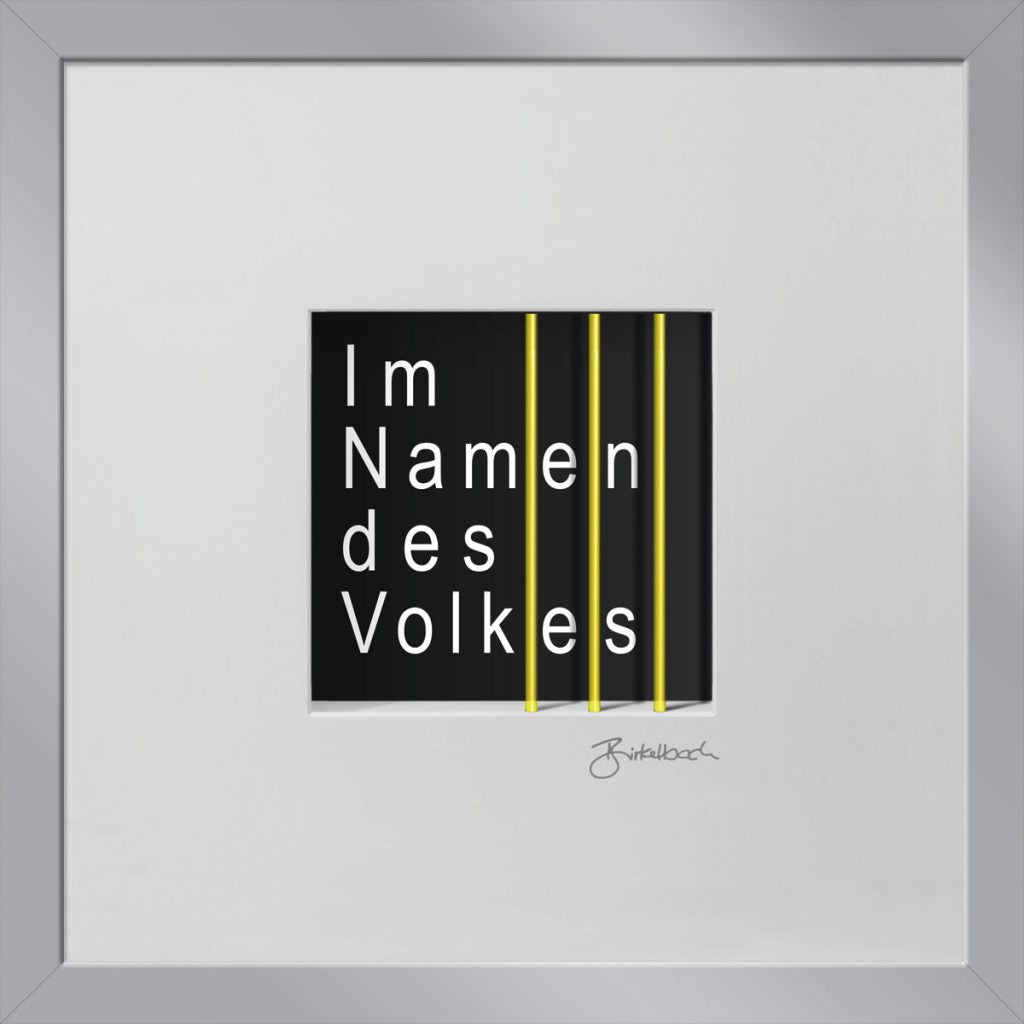 Geschenk 3D-Objektbild 'Im Namen des Volkes', Rahmen Silber