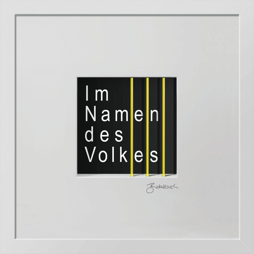 Geschenk 3D-Objektbild 'Im Namen des Volkes', Rahmen Weiß