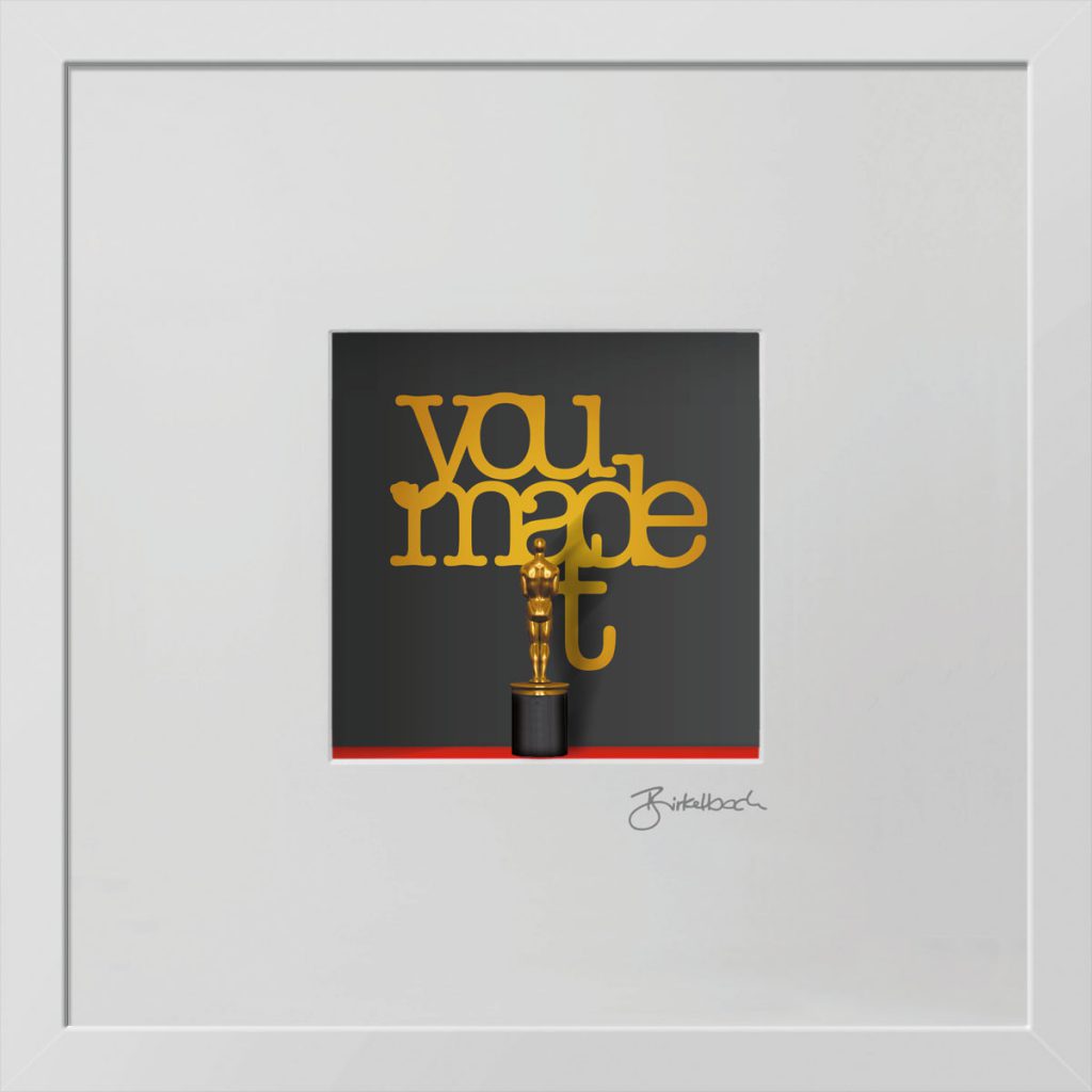 Erfolgsgeschenk 3D-Objektbild 'You Made It', Rahmen Weiß