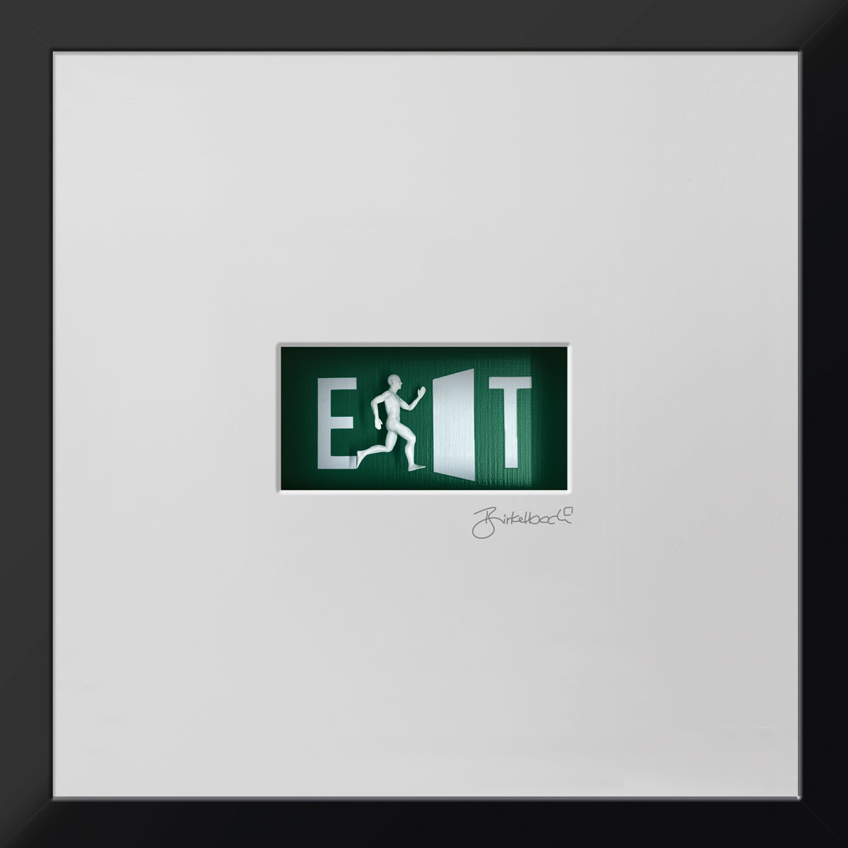 Geschenk 3D-Objektbild 'Exit', Rahmen Schwarz