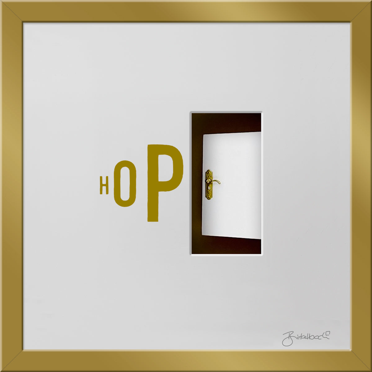 Geschenk 3D-Objektbild 'Hoffnung', Rahmen Gold