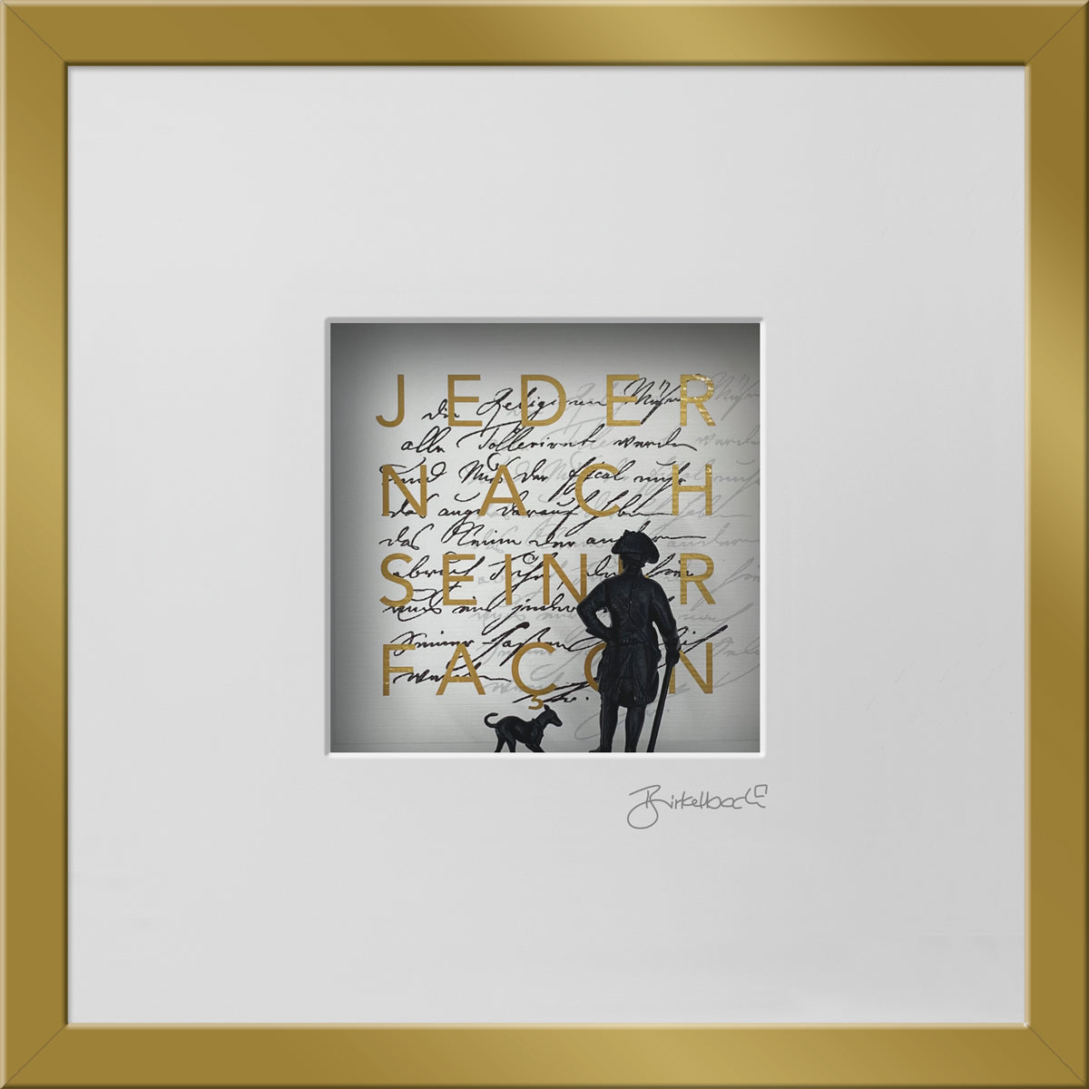 Geschenk 3D-Objektbild 'Jeder nach seiner Façon', Rahmen Gold