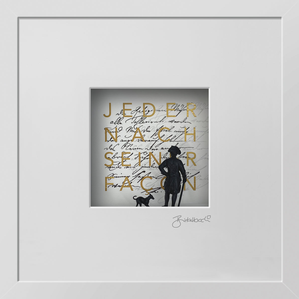 Geschenk 3D-Objektbild 'Jeder nach seiner Façon', Rahmen Weiß