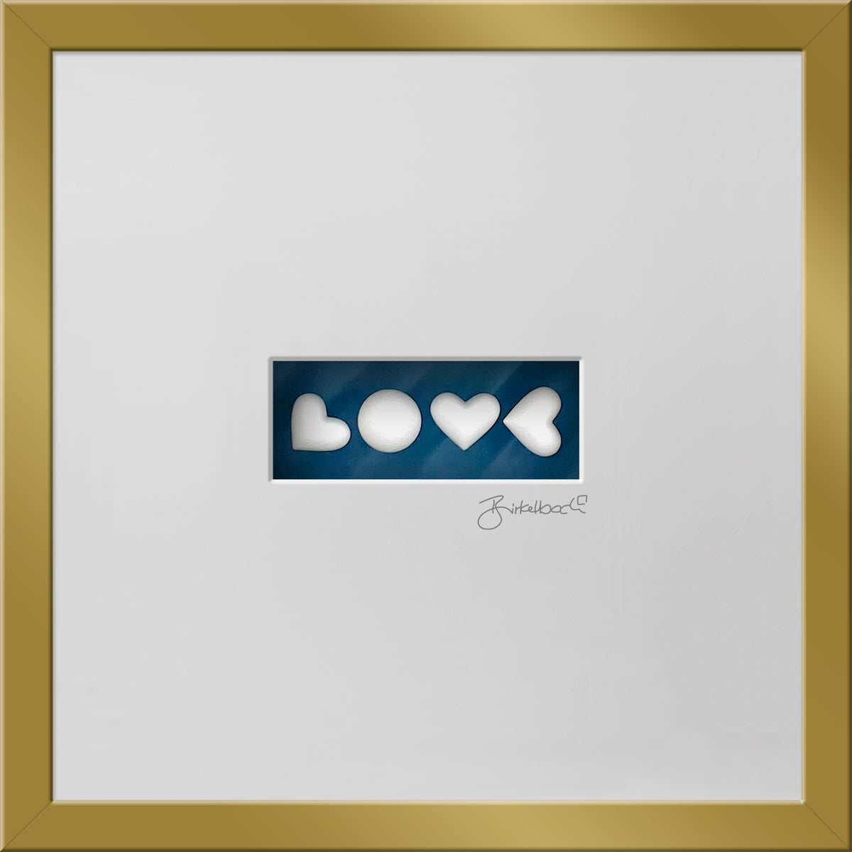 Liebesgeschenk 3D-Objektbild 'Love is in the Air', Rahmen Gold