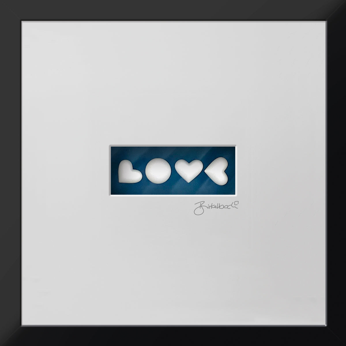 Liebesgeschenk 3D-Objektbild 'Love is in the Air', Rahmen Schwarz