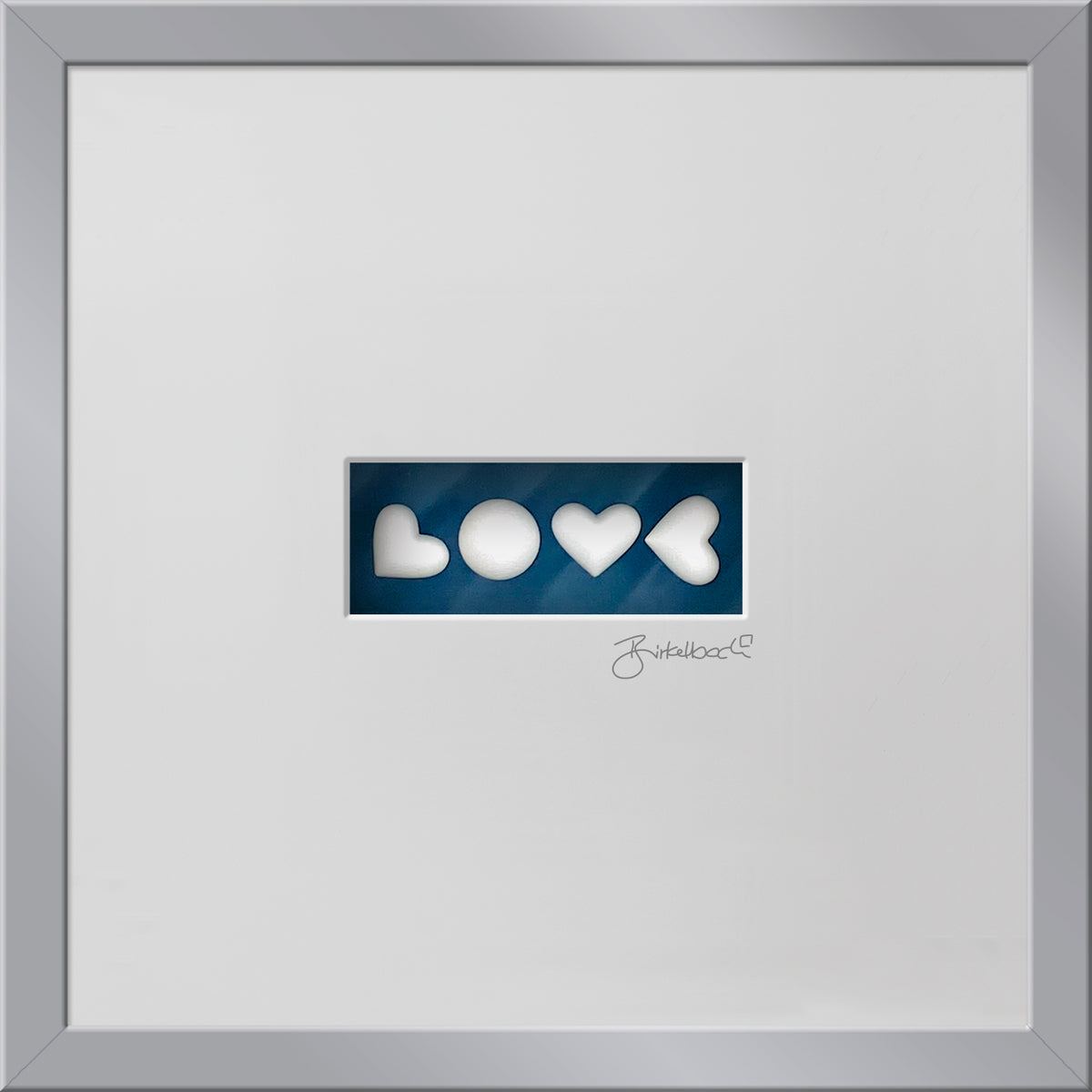 Liebesgeschenk 3D-Objektbild 'Love is in the Air', Rahmen Silber