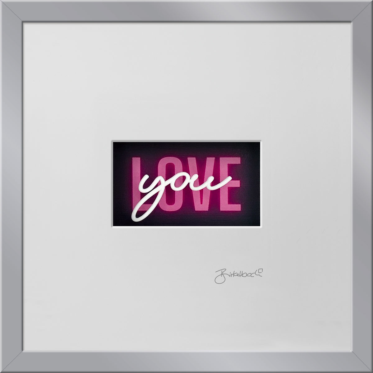 Liebesgeschenk 3D-Objektbild 'Love You', Rahmen Silber