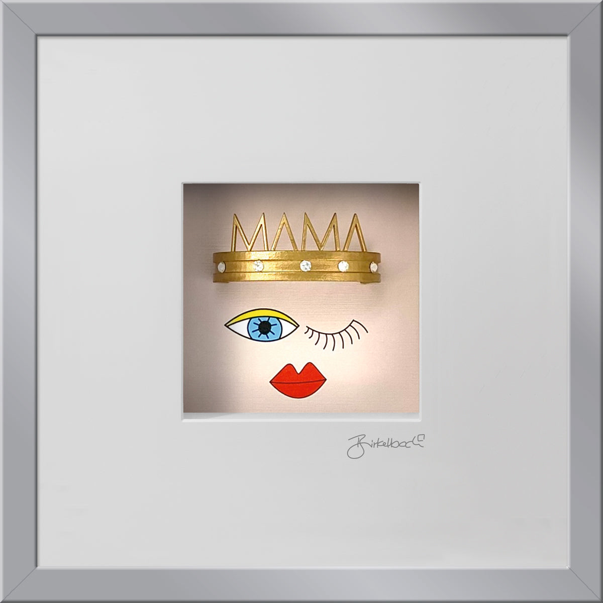 Muttertagsgeschenk 3D-Objektbild 'Hommage an die Mutter', Rahmen Silber