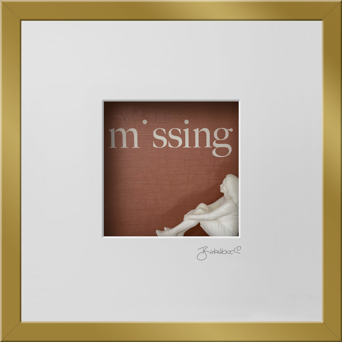 Liebesgeschenk 3D-Objektbild 'Missing', Rahmen Gold
