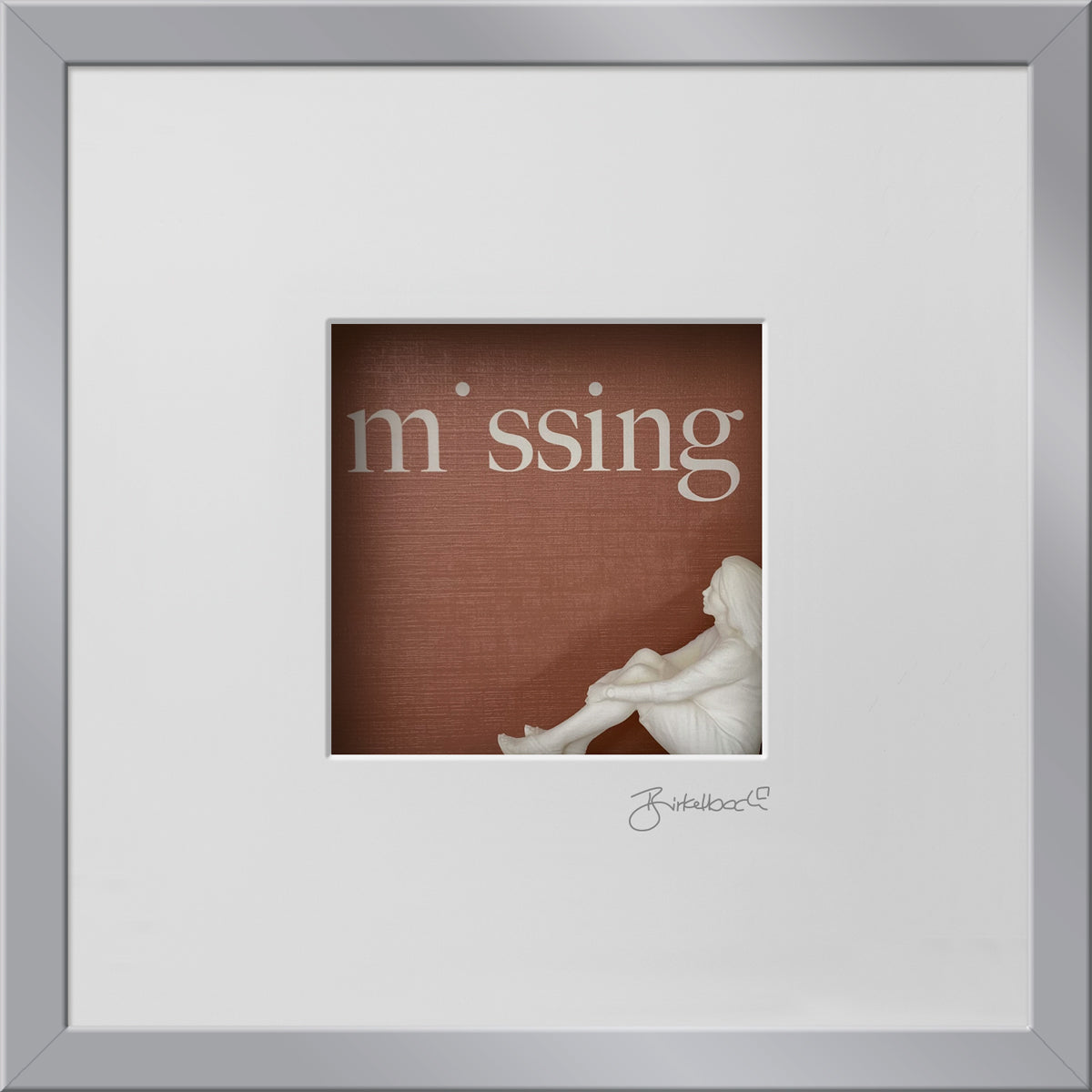 Liebesgeschenk 3D-Objektbild 'Missing', Rahmen Silber