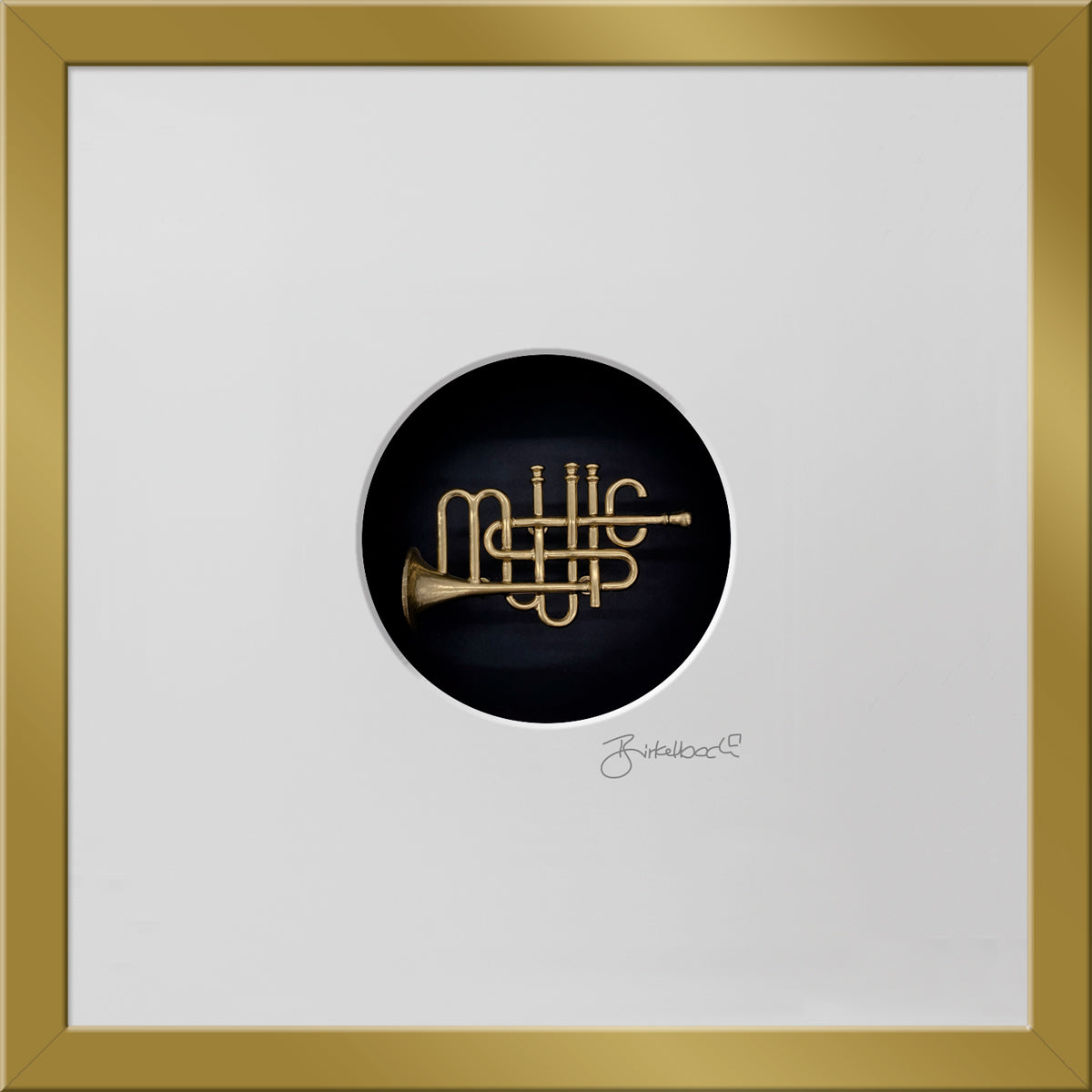 Geschenk 3D-Objektbild 'Music', Rahmen Gold