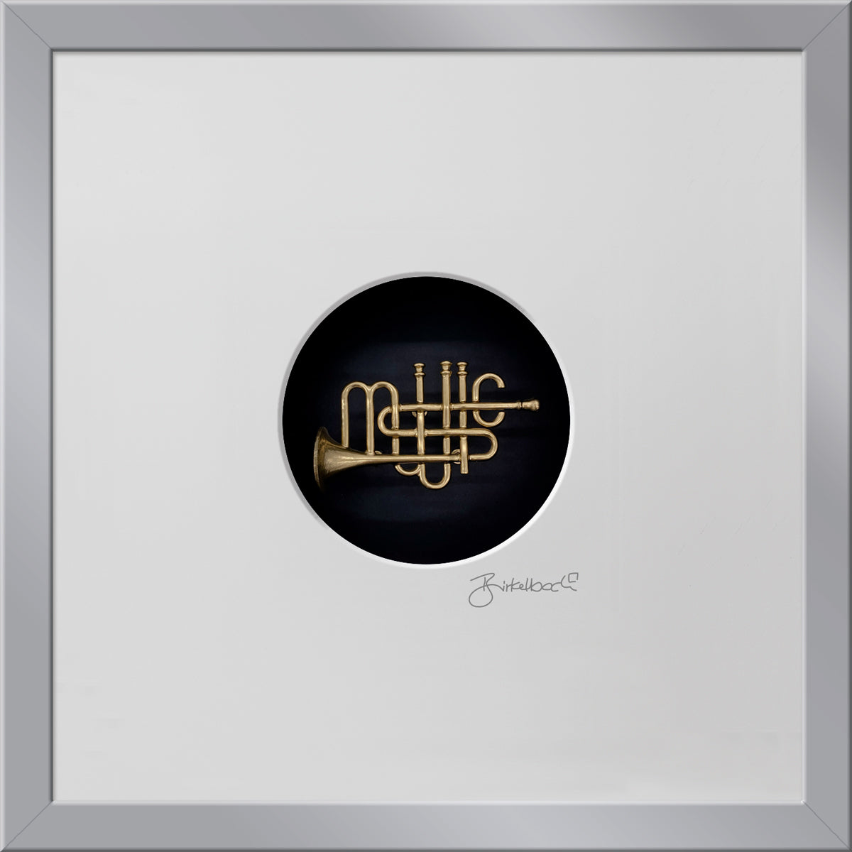 Geschenk 3D-Objektbild 'Music', Rahmen Silber