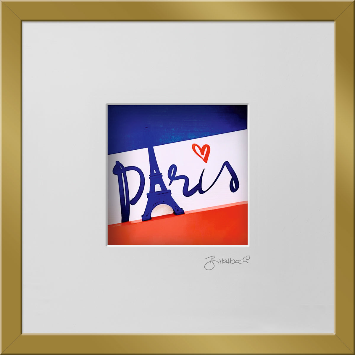 Geschenk 3D-Objektbild 'Paris', Rahmen Gold