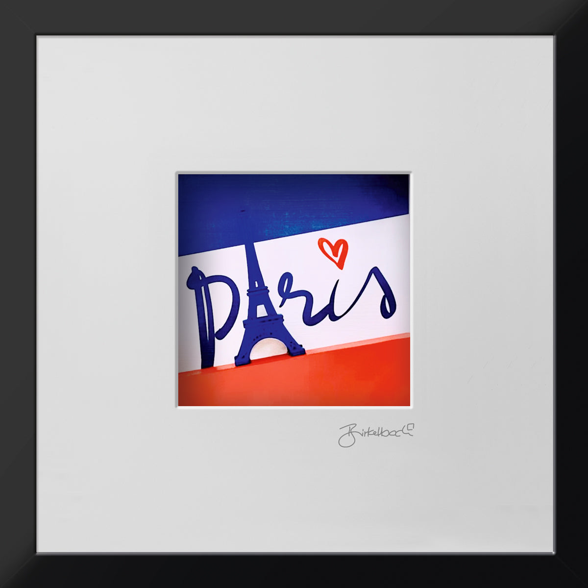Geschenk 3D-Objektbild 'Paris', Rahmen Schwarz