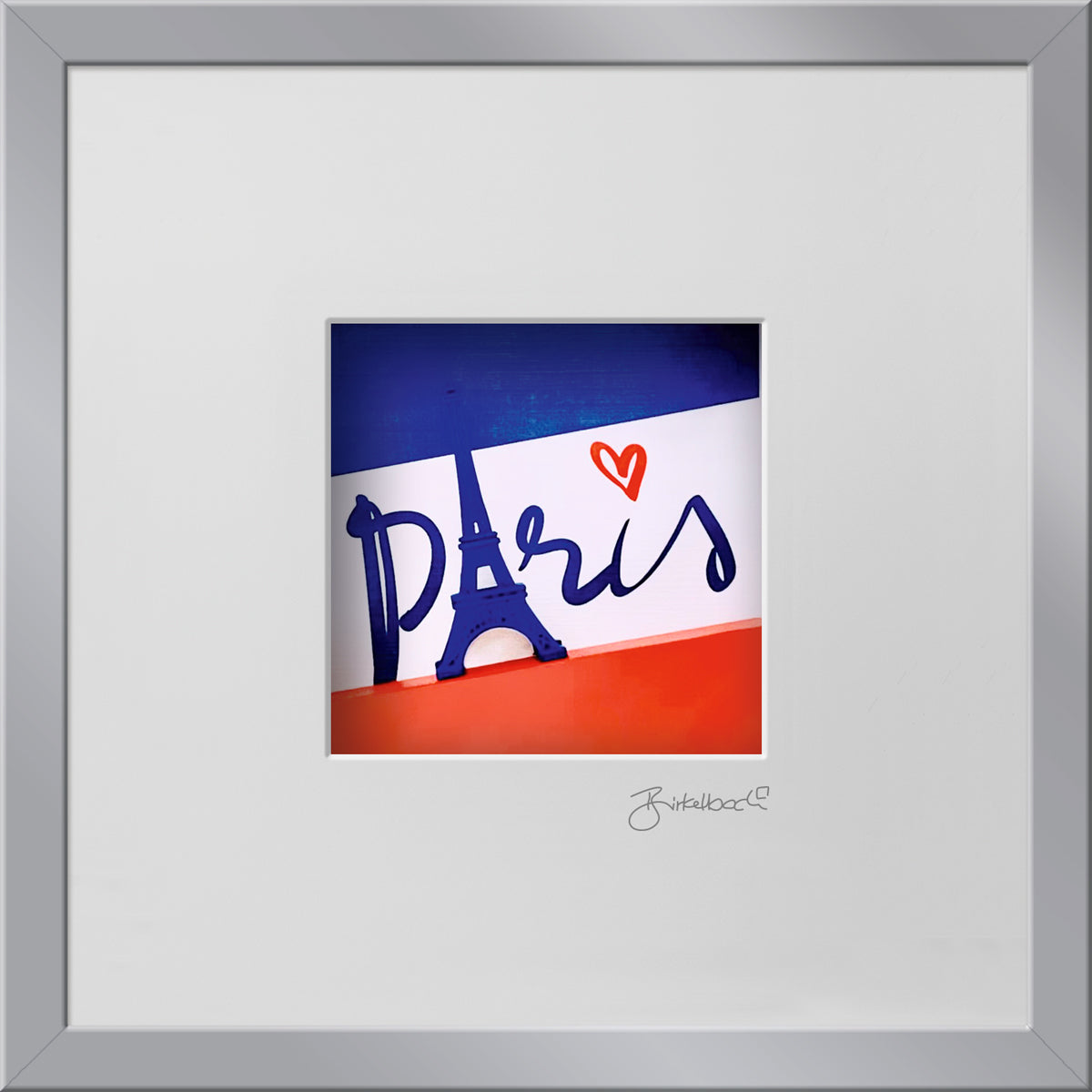 Geschenk 3D-Objektbild 'Paris', Rahmen Silber