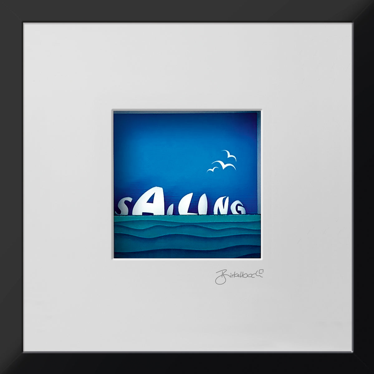 Geschenk 3D-Objektbild 'Sailing', Rahmen Schwarz