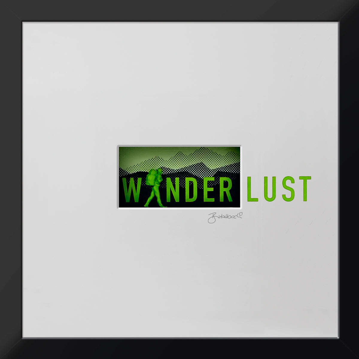 Geschenk 3D-Objektbild 'Wanderlust', Rahmen Schwarz