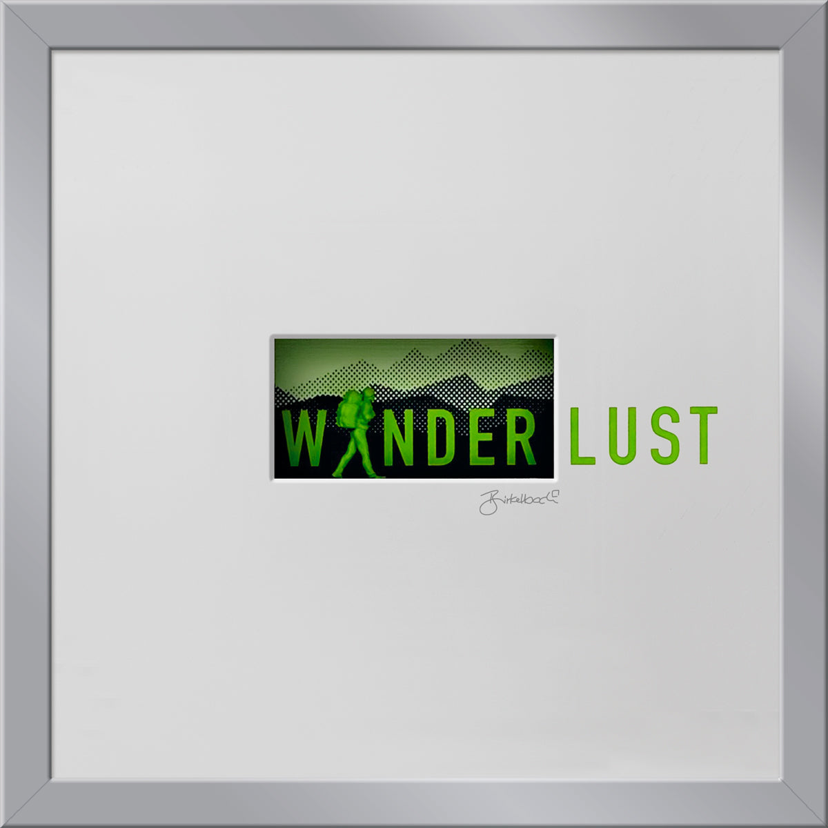 Geschenk 3D-Objektbild 'Wanderlust', Rahmen Silber