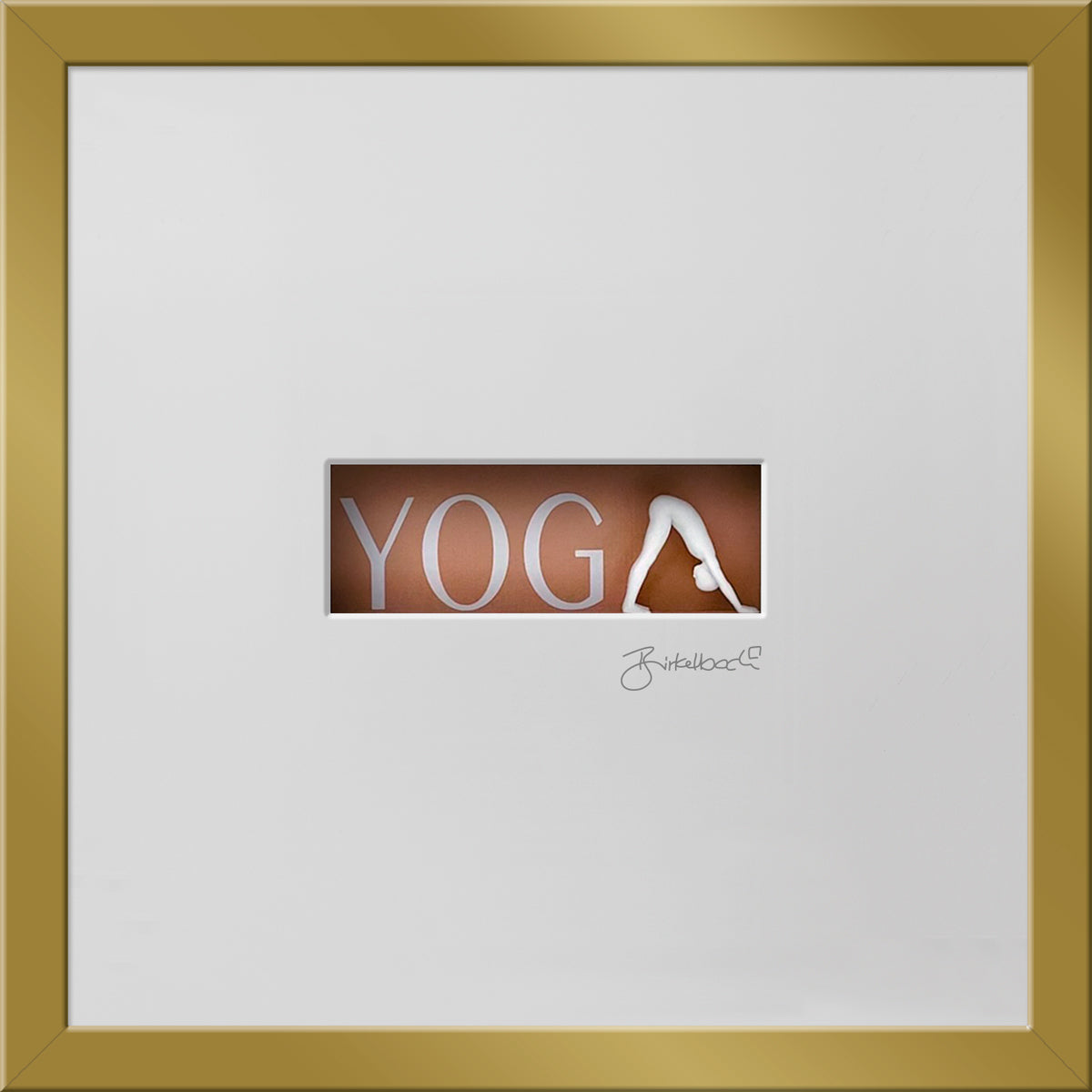Geschenk 3D-Objektbild 'Yoga', Rahmen Gold