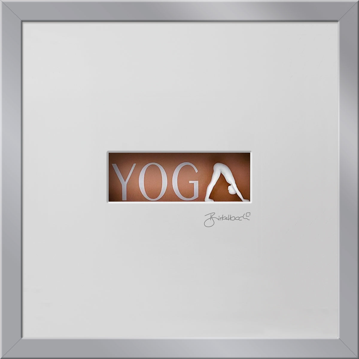 Geschenk 3D-Objektbild 'Yoga', Rahmen Silber